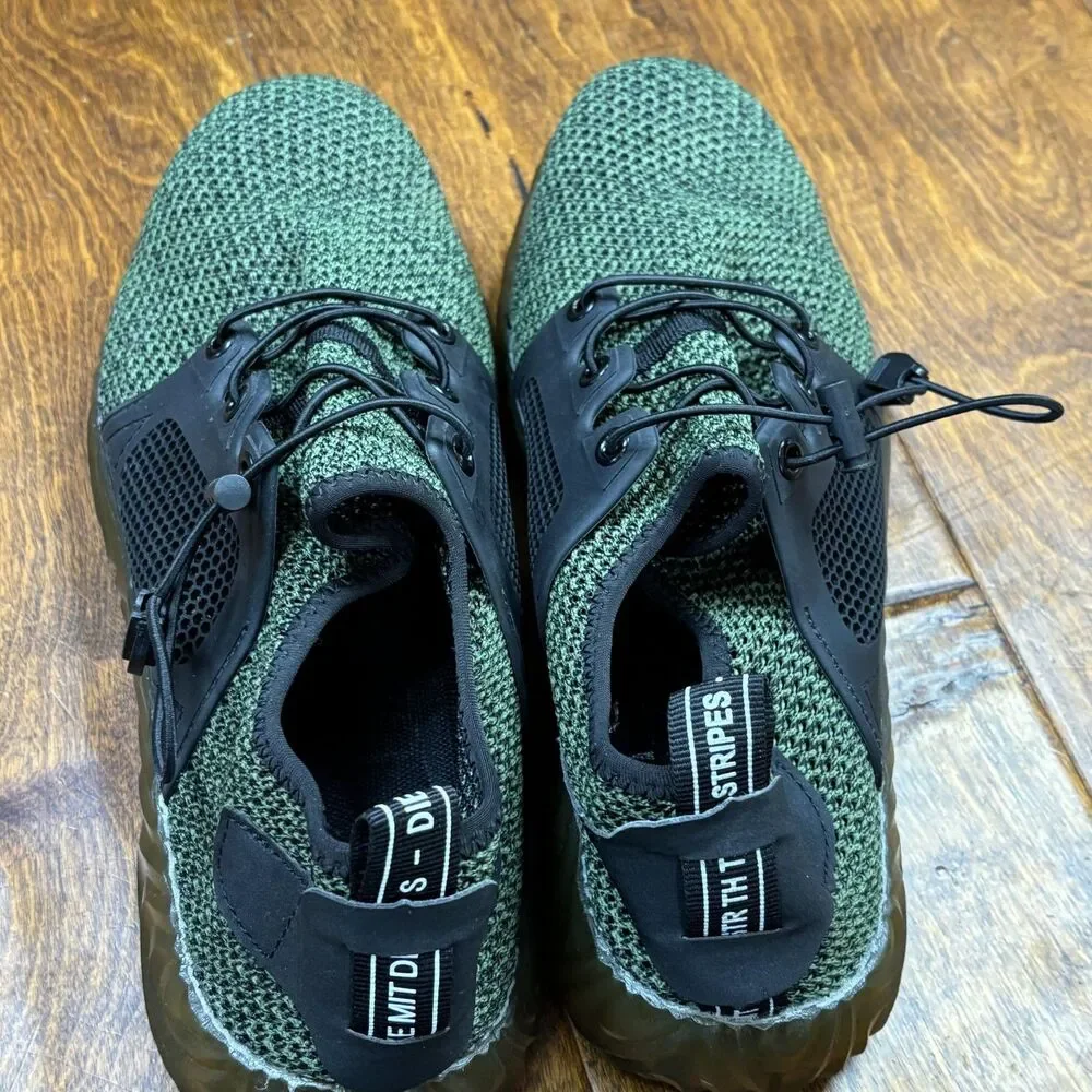 Adidas Shoes Mens Size 13‎ Green Mesh Low Top Sneakers Die Weltmarke Steel Toe